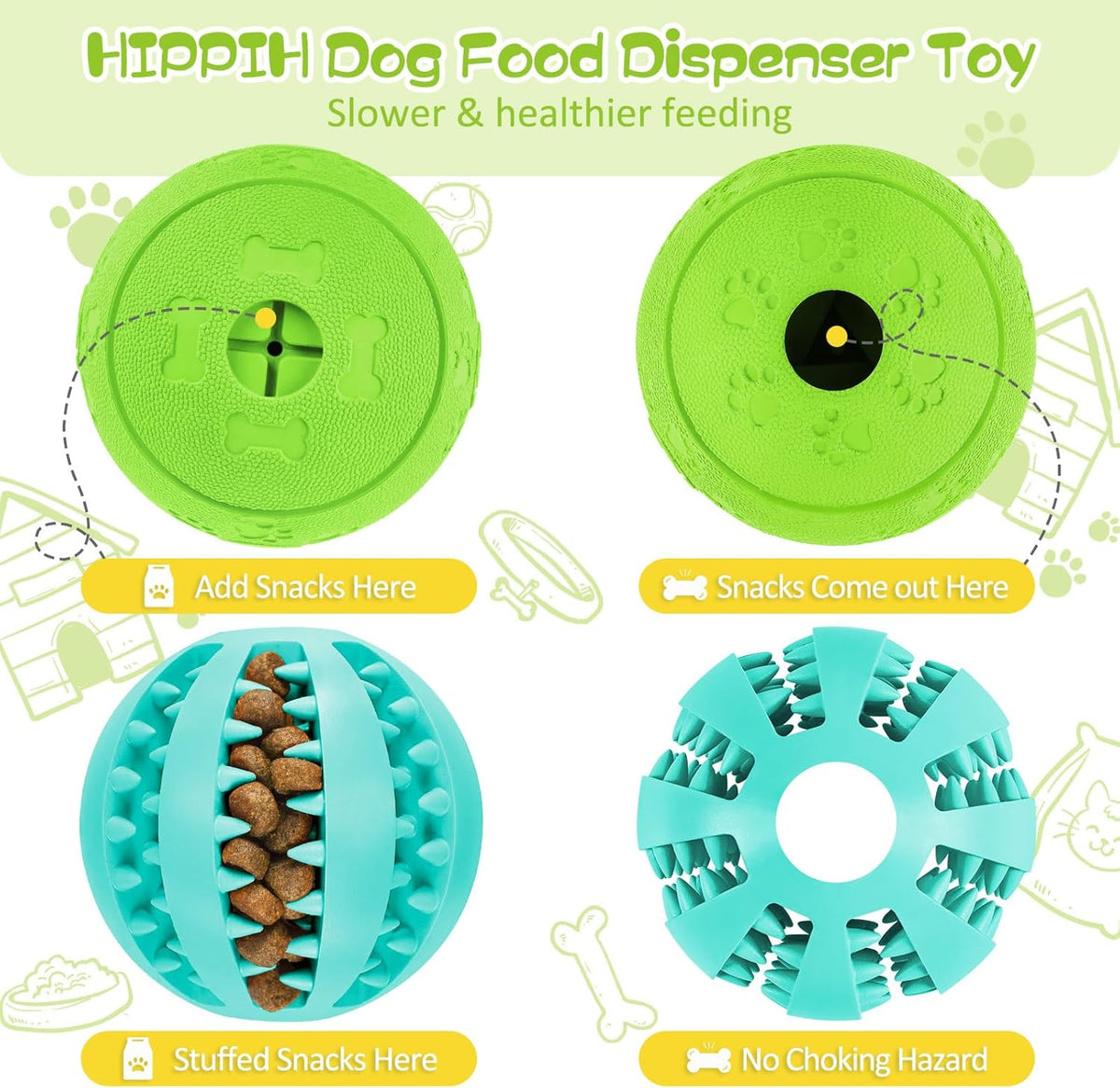 Dog Puzzle Toy 2 Pack, Interactive Dog Toys for Treat Dispensing