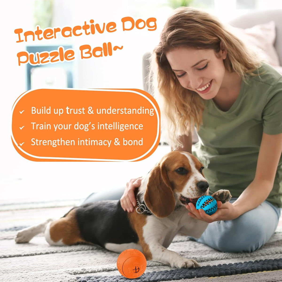 Dog Puzzle Toy 2 Pack, Interactive Dog Toys for Treat Dispensing
