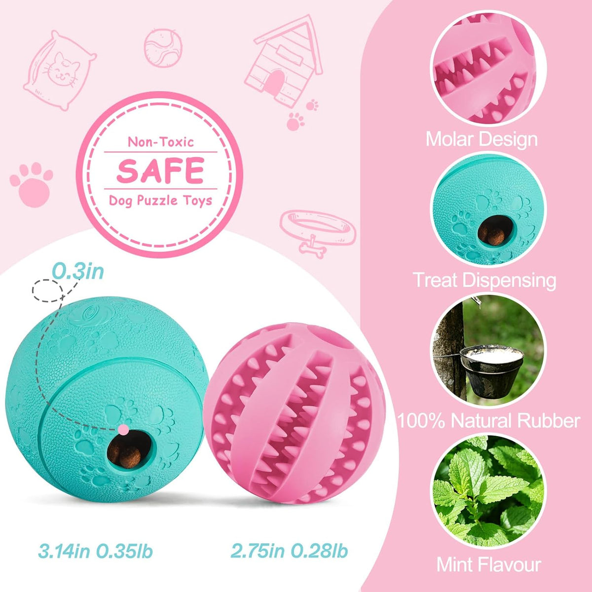 Dog Puzzle Toy 2 Pack, Interactive Dog Toys for Treat Dispensing