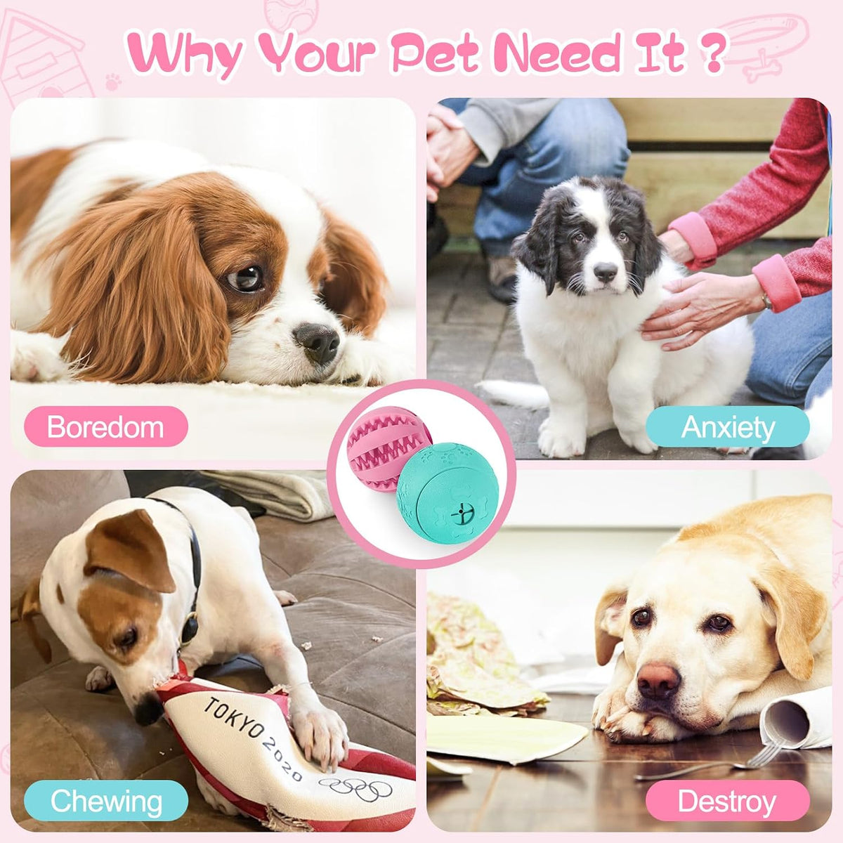Dog Puzzle Toy 2 Pack, Interactive Dog Toys for Treat Dispensing