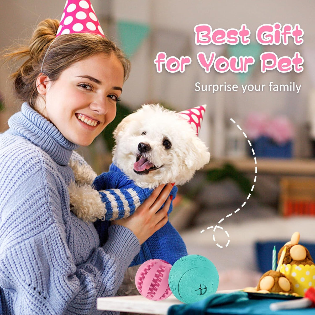Dog Puzzle Toy 2 Pack, Interactive Dog Toys for Treat Dispensing