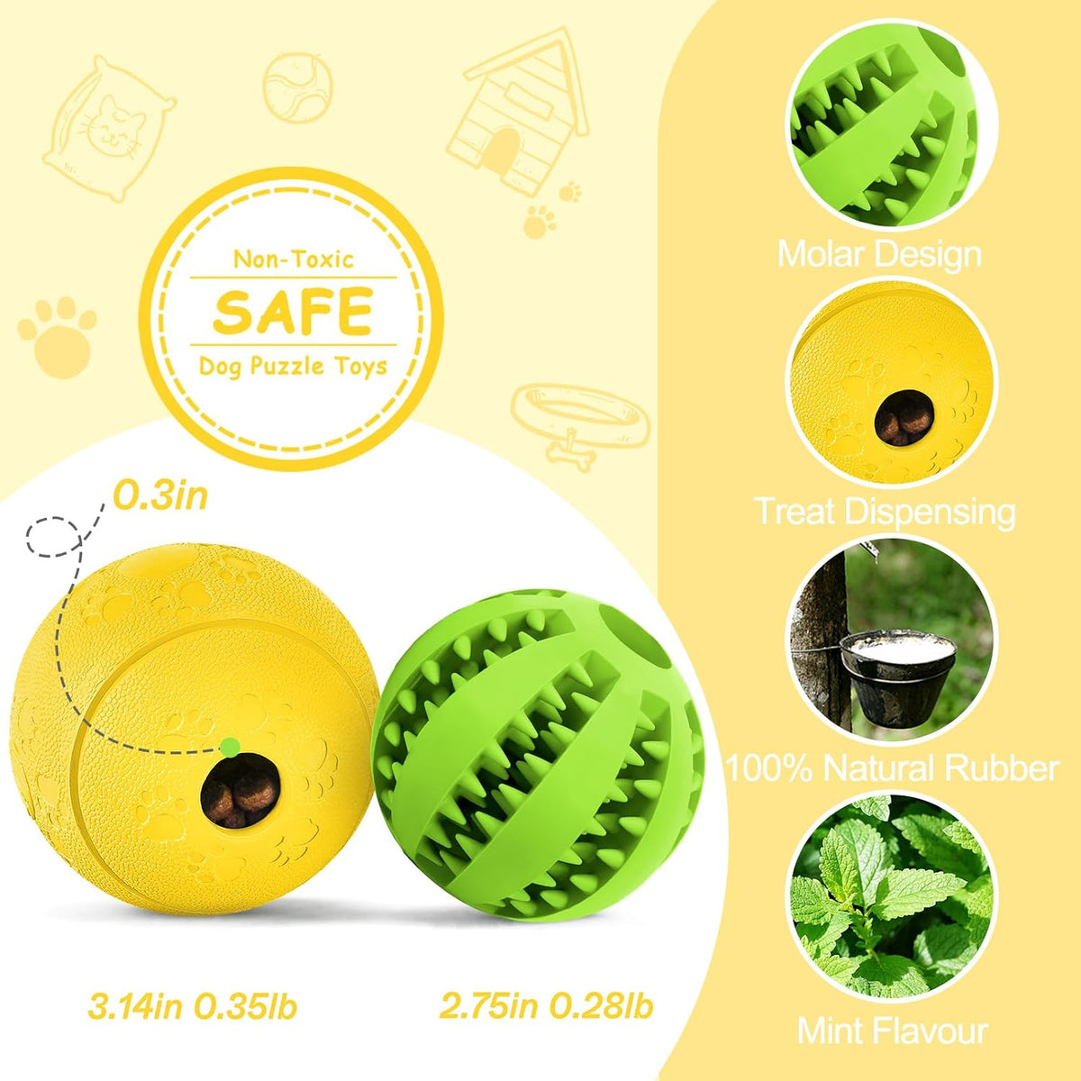 Dog Puzzle Toy 2 Pack, Interactive Dog Toys for Treat Dispensing