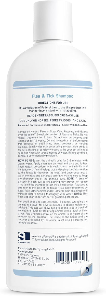 Flea and Tick Shampoo for Dogs and Cats, 16 oz