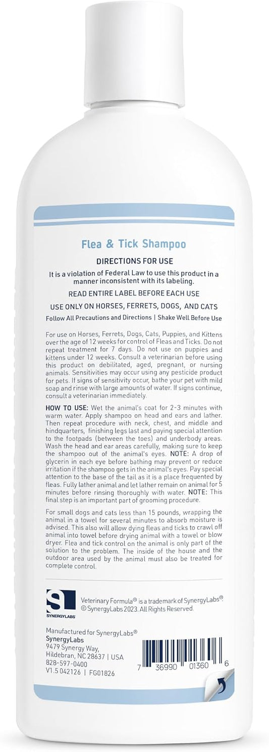 Flea and Tick Shampoo for Dogs and Cats, 16 oz