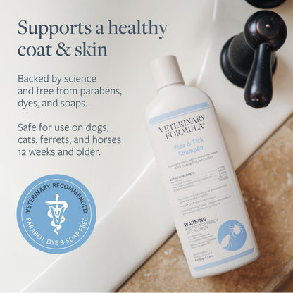 Flea and Tick Shampoo for Dogs and Cats, 16 oz
