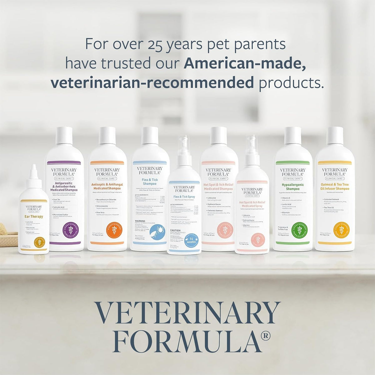 Flea and Tick Shampoo for Dogs and Cats, 16 oz