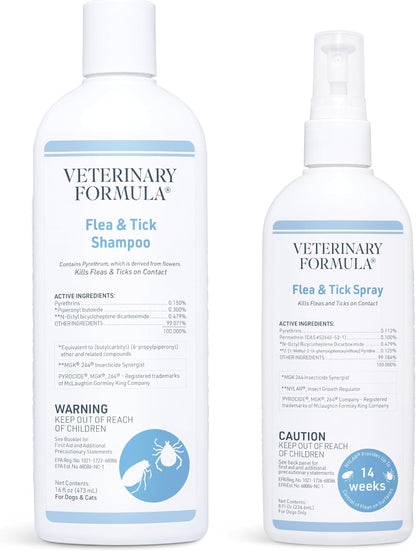 Flea and Tick Shampoo for Dogs and Cats, 16 oz