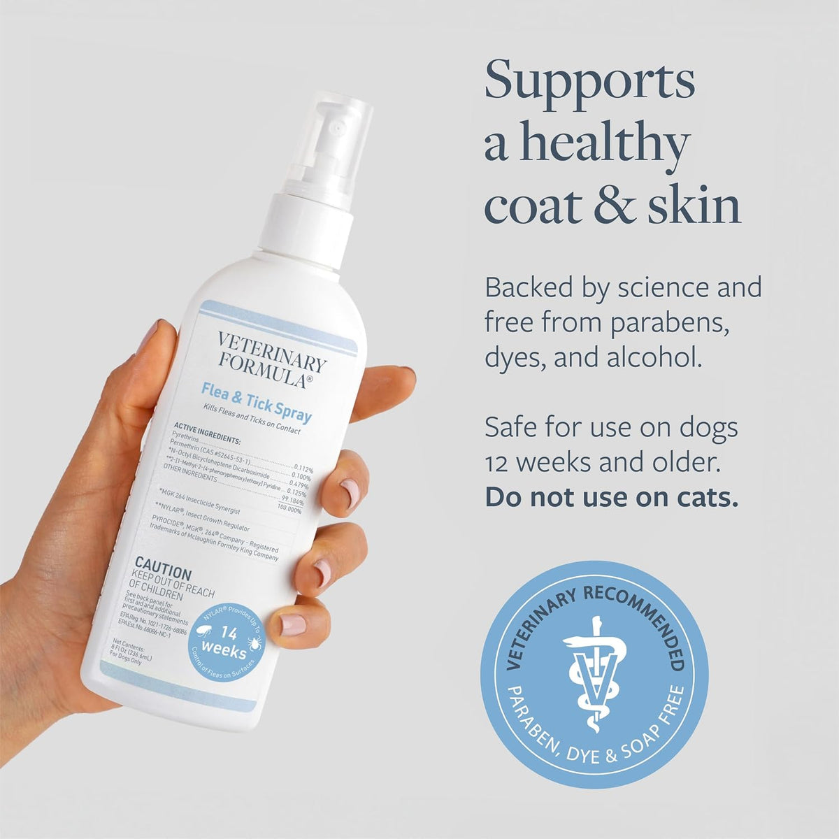 Flea and Tick Shampoo for Dogs and Cats, 16 oz