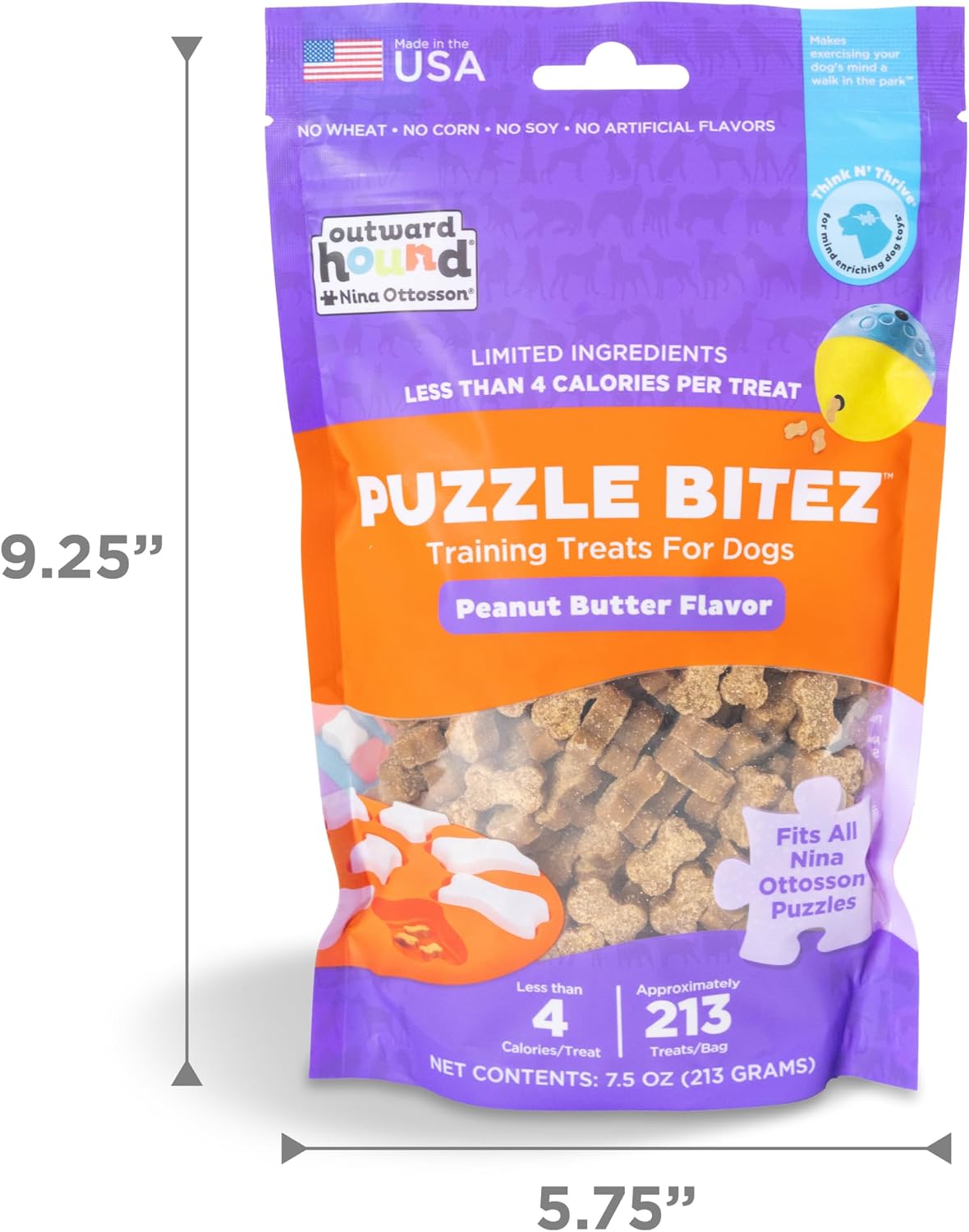 Nina Ottosson Puzzle Bitez Dog Treats, Peanut Butter, 7.5 oz