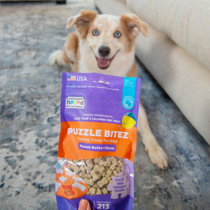 Nina Ottosson Puzzle Bitez Dog Treats, Peanut Butter, 7.5 oz