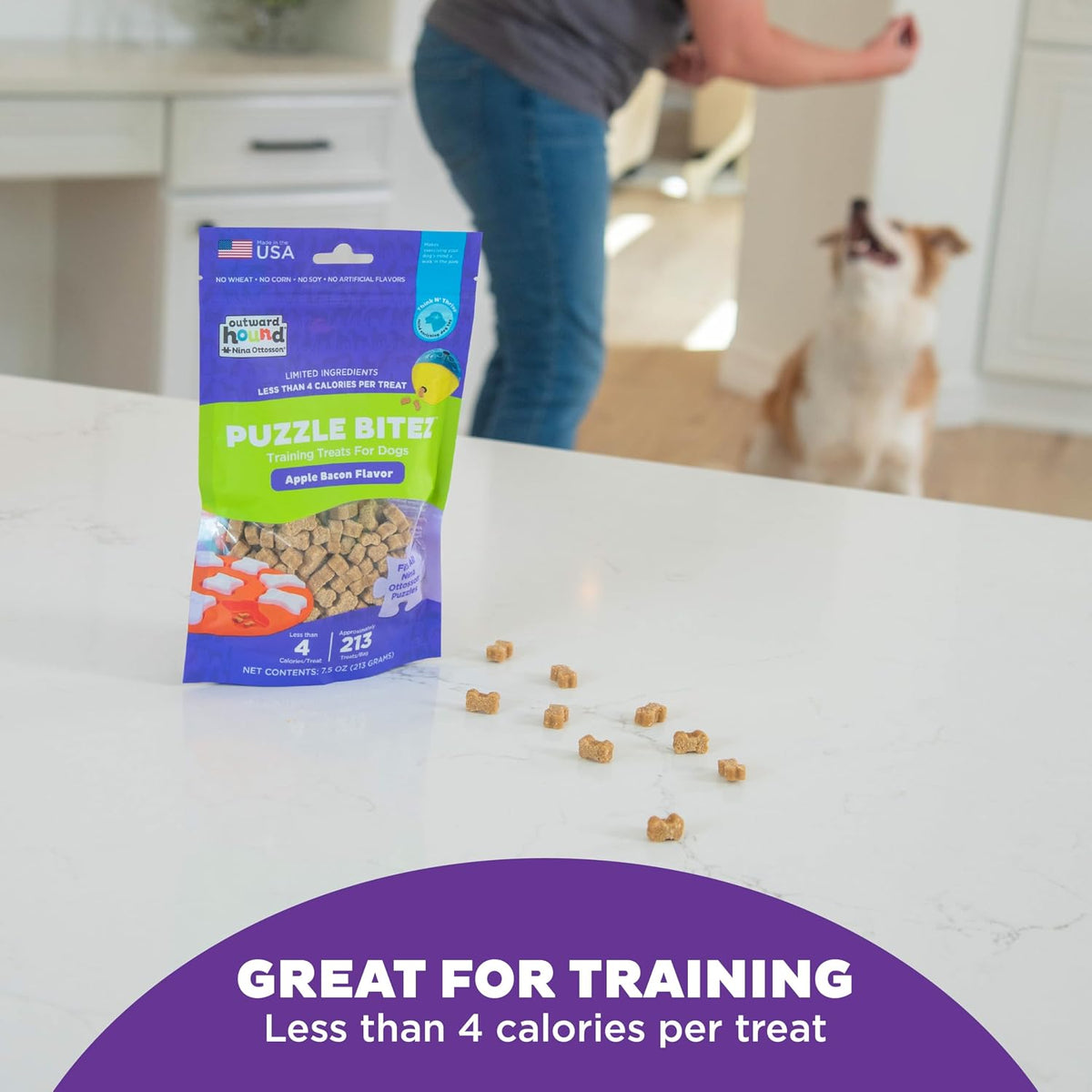 Nina Ottosson Puzzle Bitez Dog Treats, Peanut Butter, 7.5 oz