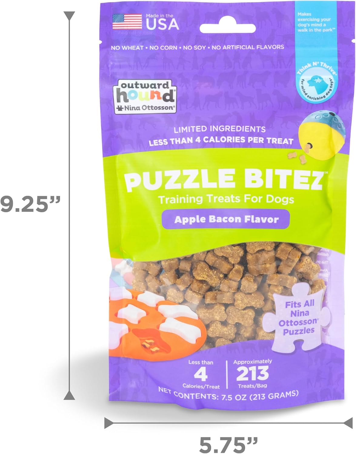 Nina Ottosson Puzzle Bitez Dog Treats, Peanut Butter, 7.5 oz