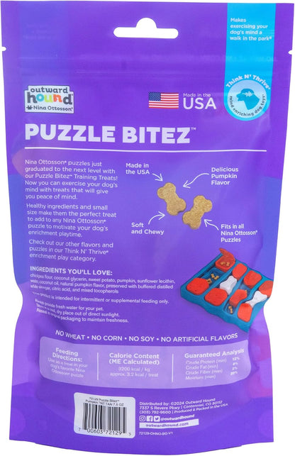 Nina Ottosson Puzzle Bitez Dog Treats, Peanut Butter, 7.5 oz