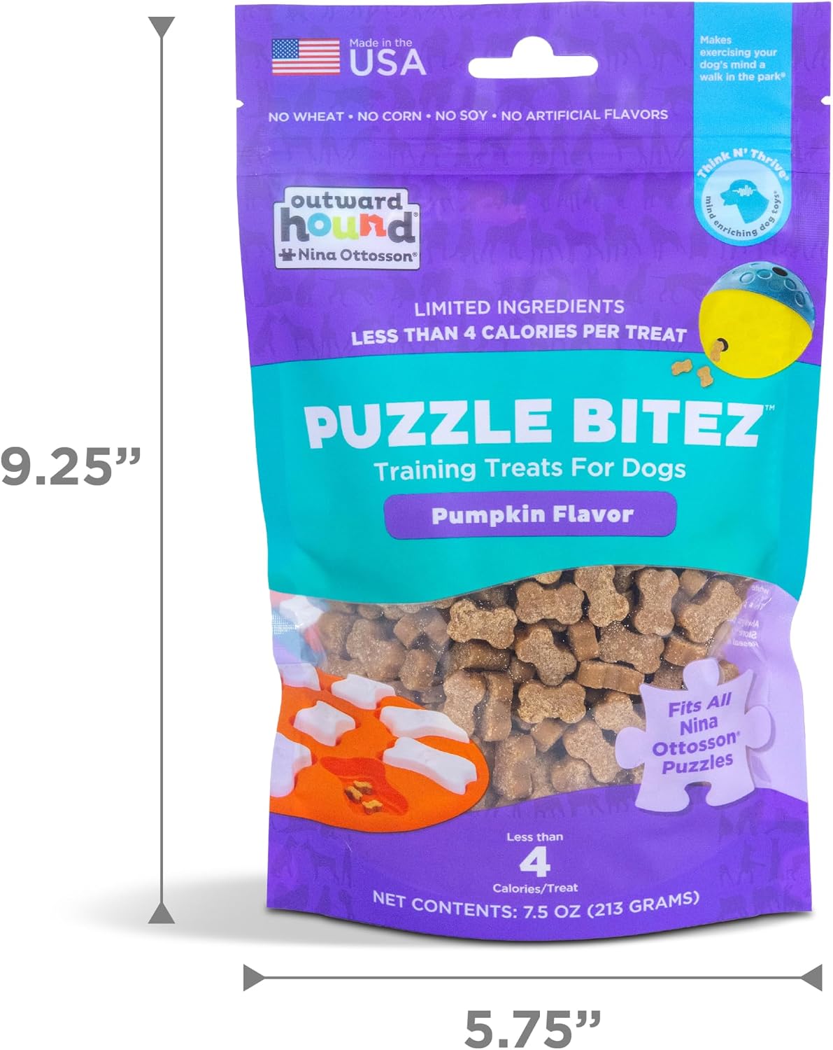 Nina Ottosson Puzzle Bitez Dog Treats, Peanut Butter, 7.5 oz