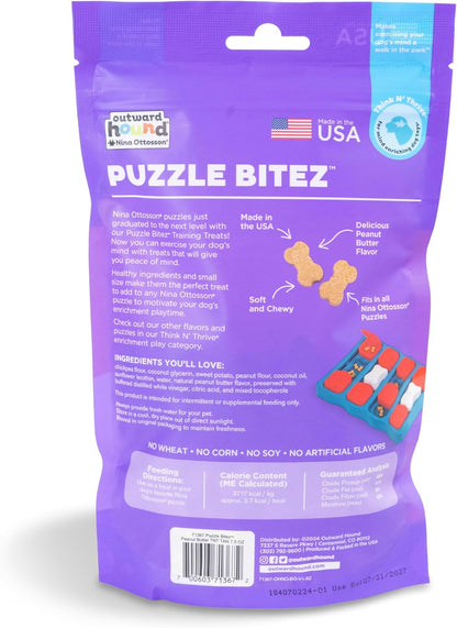 Nina Ottosson Puzzle Bitez Dog Treats, Peanut Butter, 7.5 oz