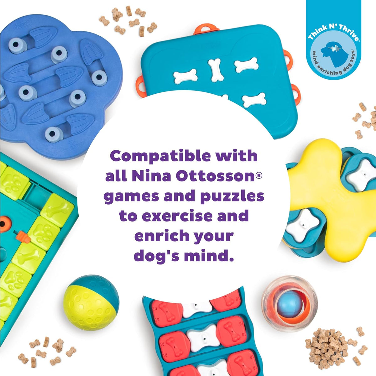 Nina Ottosson Puzzle Bitez Dog Treats, Peanut Butter, 7.5 oz
