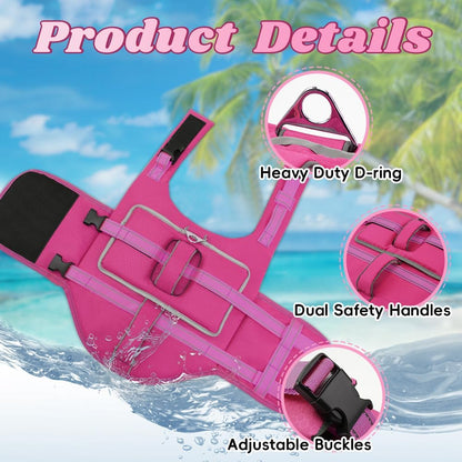Dog Life Vest for Swimming, Dog Life Jacket with 2 Rescue Handles
