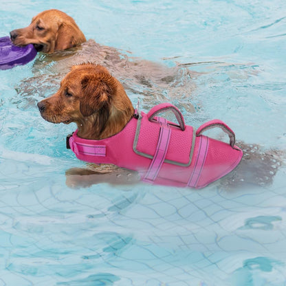 Dog Life Vest for Swimming, Dog Life Jacket with 2 Rescue Handles
