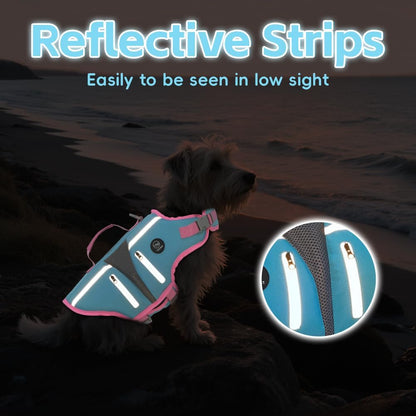 Dog Life Vest for Swimming, Dog Life Jacket with 2 Rescue Handles