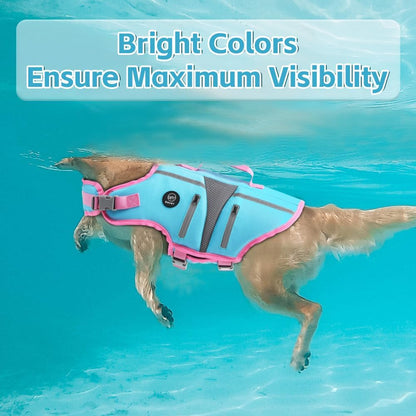 Dog Life Vest for Swimming, Dog Life Jacket with 2 Rescue Handles