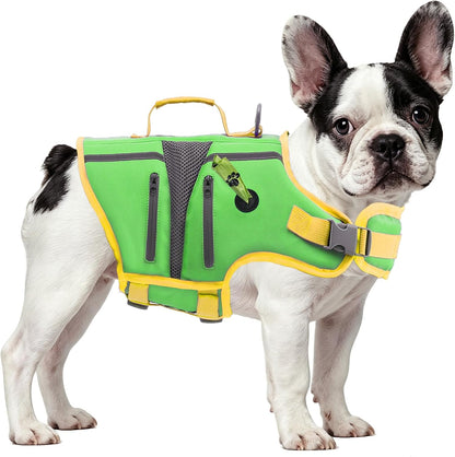 Dog Life Vest for Swimming, Dog Life Jacket with 2 Rescue Handles