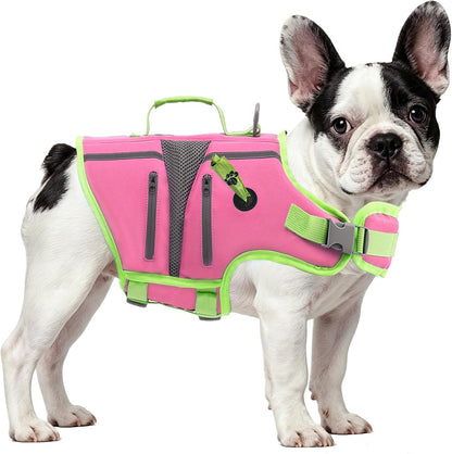 Dog Life Vest for Swimming, Dog Life Jacket with 2 Rescue Handles