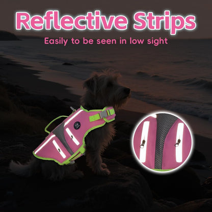 Dog Life Vest for Swimming, Dog Life Jacket with 2 Rescue Handles