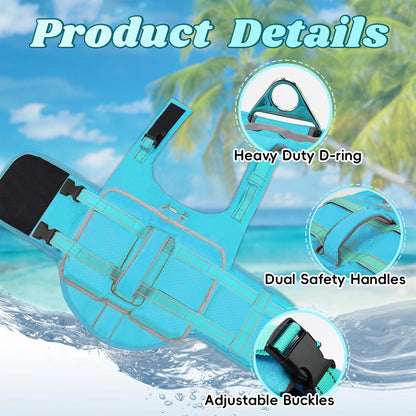Dog Life Vest for Swimming, Dog Life Jacket with 2 Rescue Handles