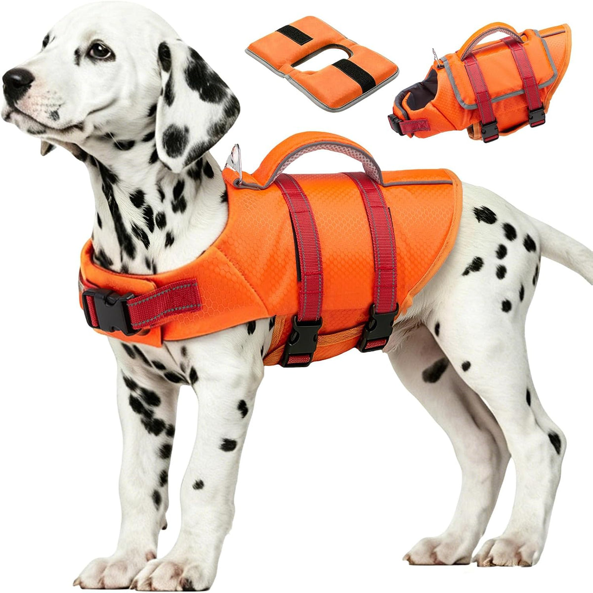 Dog Life Vest for Swimming, Dog Life Jacket with 2 Rescue Handles