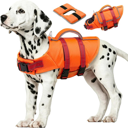 Dog Life Vest for Swimming, Dog Life Jacket with 2 Rescue Handles