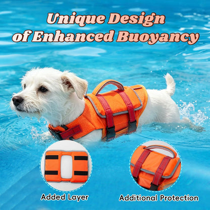 Dog Life Vest for Swimming, Dog Life Jacket with 2 Rescue Handles