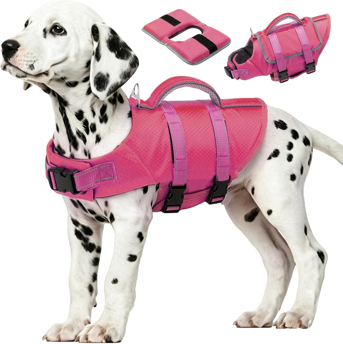 Dog Life Vest for Swimming, Dog Life Jacket with 2 Rescue Handles