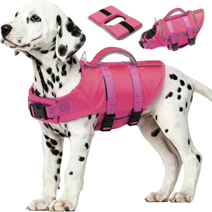 Dog Life Vest for Swimming, Dog Life Jacket with 2 Rescue Handles