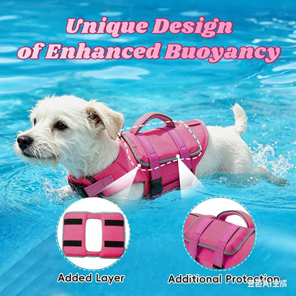 Dog Life Vest for Swimming, Dog Life Jacket with 2 Rescue Handles