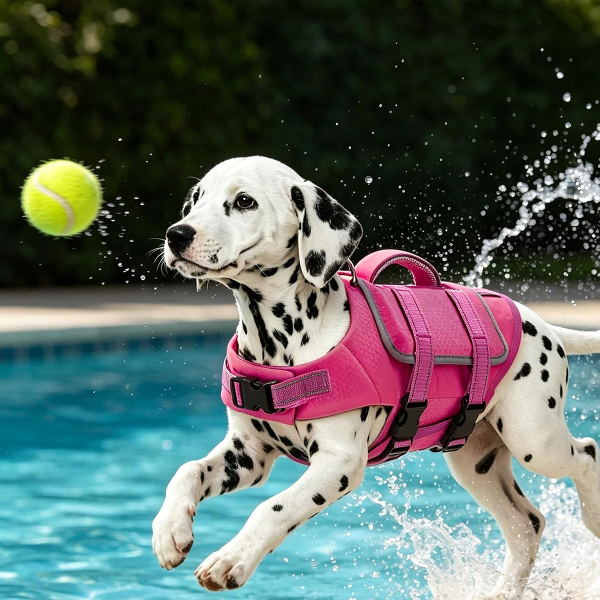 Dog Life Vest for Swimming, Dog Life Jacket with 2 Rescue Handles