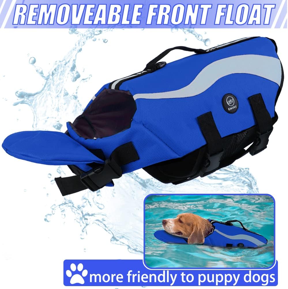 Dog Life Vest for Swimming, Dog Life Jacket with 2 Rescue Handles