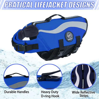Dog Life Vest for Swimming, Dog Life Jacket with 2 Rescue Handles