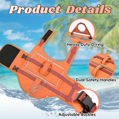 Dog Life Vest for Swimming, Dog Life Jacket with 2 Rescue Handles