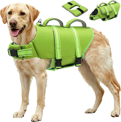 Dog Life Vest for Swimming, Dog Life Jacket with 2 Rescue Handles