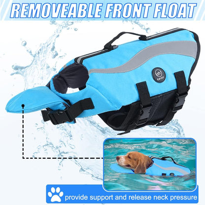Dog Life Vest for Swimming, Dog Life Jacket with 2 Rescue Handles