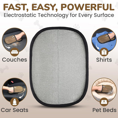 KEYVOZ Pet Hair Removal Glove for Cats and Dogs, Electrostatic Magic Brush Pet Hair Remover for Dog Couch, Available in Blue, Purple, Pink, Brown- Perfect for Pet Owners (Pink)