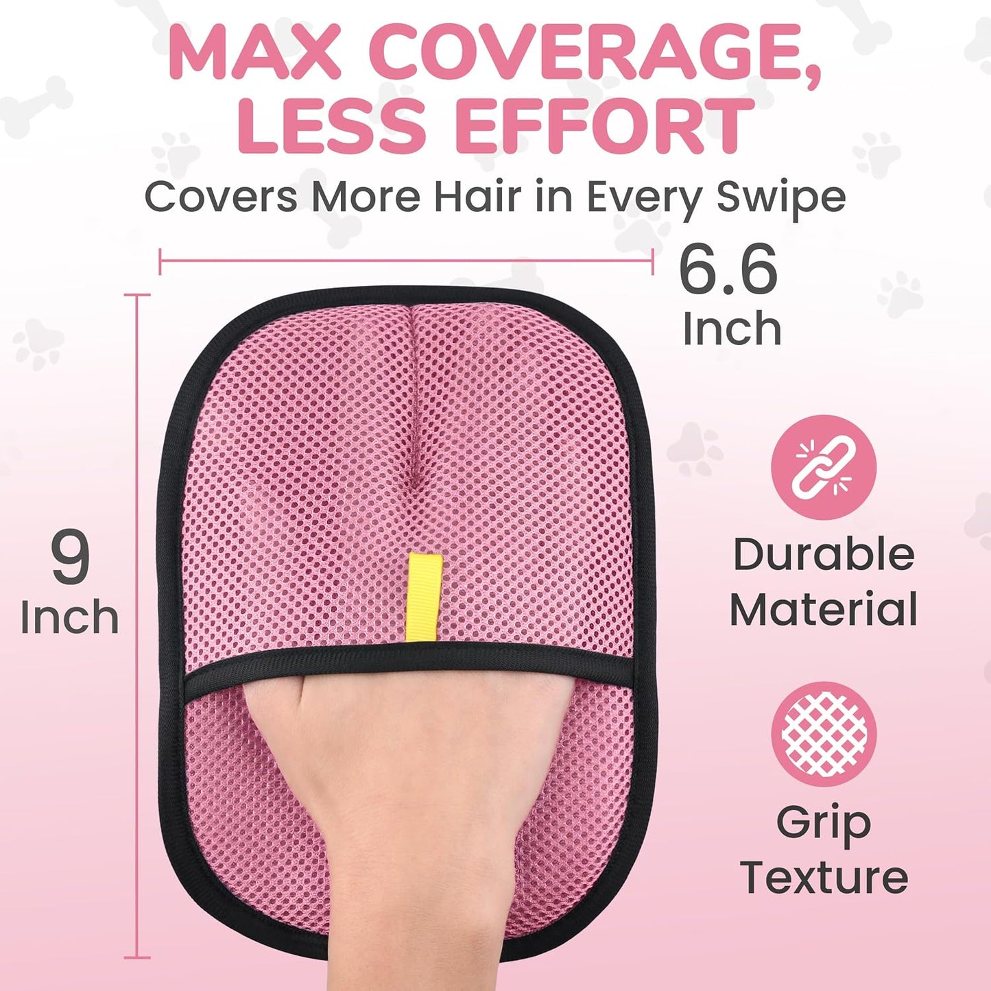 KEYVOZ Pet Hair Removal Glove for Cats and Dogs, Electrostatic Magic Brush Pet Hair Remover for Dog Couch, Available in Blue, Purple, Pink, Brown- Perfect for Pet Owners (Pink)