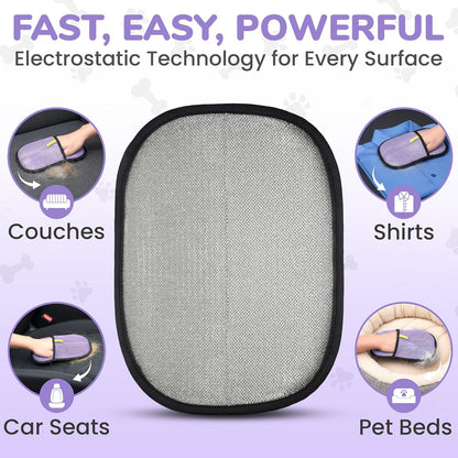 KEYVOZ Pet Hair Removal Glove for Cats and Dogs, Electrostatic Magic Brush Pet Hair Remover for Dog Couch, Available in Blue, Purple, Pink, Brown- Perfect for Pet Owners (Pink)