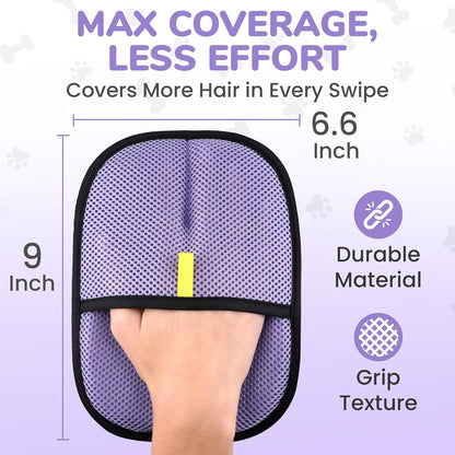 KEYVOZ Pet Hair Removal Glove for Cats and Dogs, Electrostatic Magic Brush Pet Hair Remover for Dog Couch, Available in Blue, Purple, Pink, Brown- Perfect for Pet Owners (Pink)
