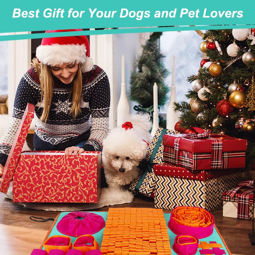 Snuffle Mat for Dogs, Interactive Dog Puzzle Toy for Boredom and Mental Stimulation, Enrichment Feeding Game Sniff Mat Helps Slow Eating and Keep Busy
