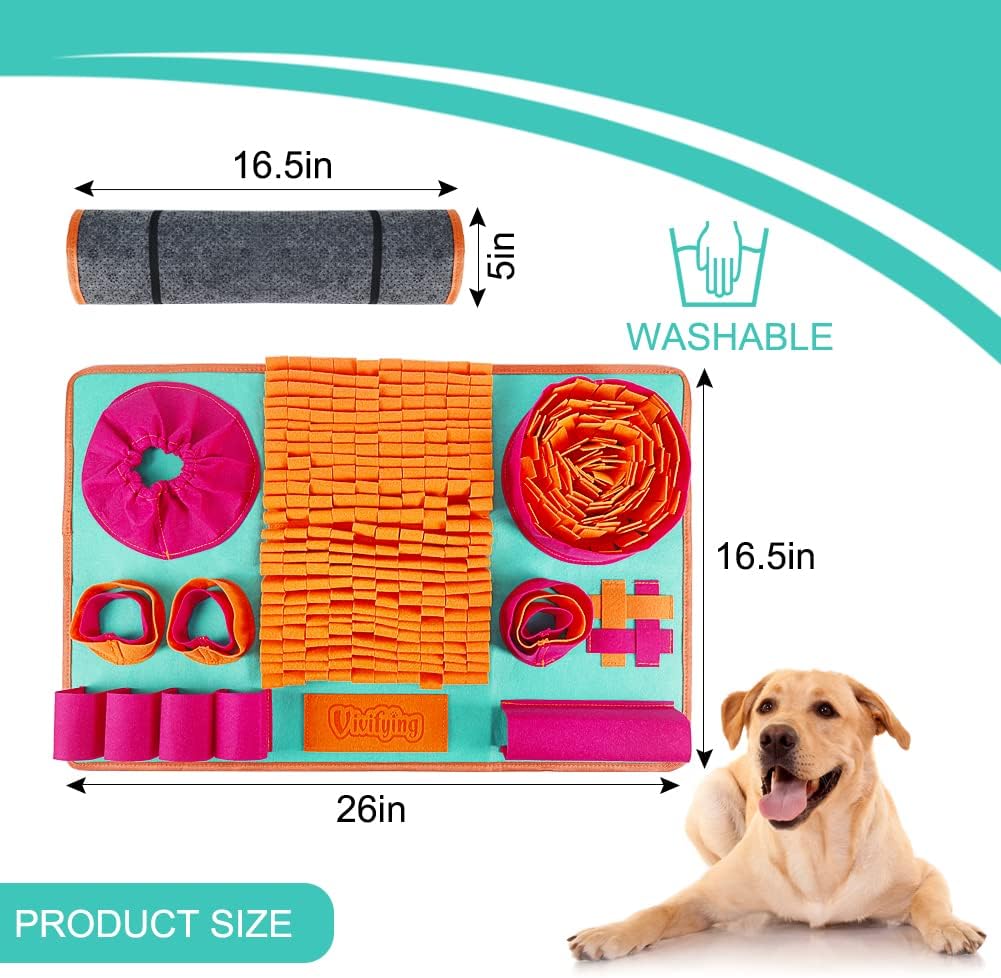 Snuffle Mat for Dogs, Interactive Dog Puzzle Toy for Boredom and Mental Stimulation, Enrichment Feeding Game Sniff Mat Helps Slow Eating and Keep Busy