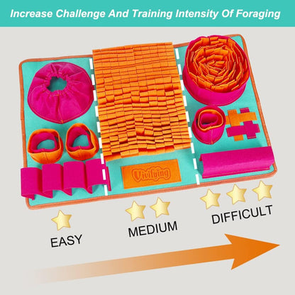 Snuffle Mat for Dogs, Interactive Dog Puzzle Toy for Boredom and Mental Stimulation, Enrichment Feeding Game Sniff Mat Helps Slow Eating and Keep Busy