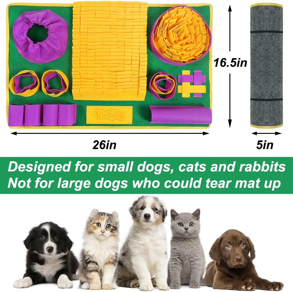 Snuffle Mat for Dogs, Interactive Dog Puzzle Toy for Boredom and Mental Stimulation, Enrichment Feeding Game Sniff Mat Helps Slow Eating and Keep Busy