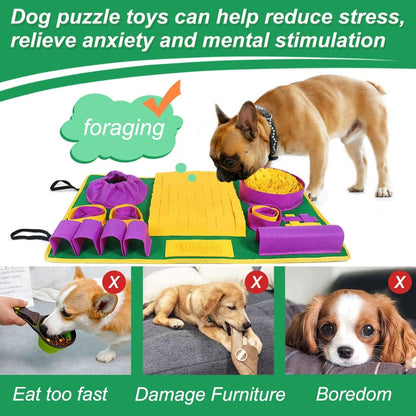 Snuffle Mat for Dogs, Interactive Dog Puzzle Toy for Boredom and Mental Stimulation, Enrichment Feeding Game Sniff Mat Helps Slow Eating and Keep Busy
