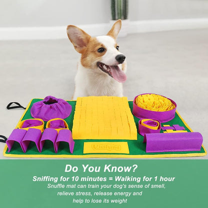 Snuffle Mat for Dogs, Interactive Dog Puzzle Toy for Boredom and Mental Stimulation, Enrichment Feeding Game Sniff Mat Helps Slow Eating and Keep Busy